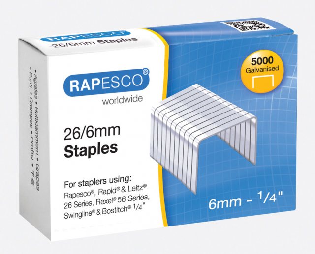 JADE Rapesco Staples 26/6mm 5000 Pack