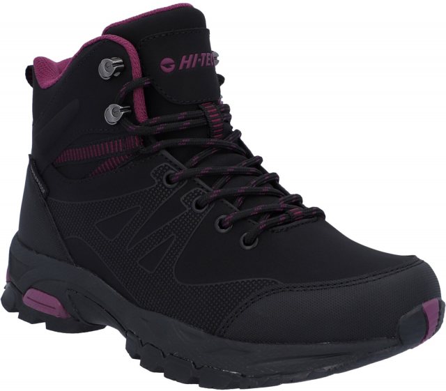 HI-TEC Hi-Tec Jackdaw Mid Waterproof Boot Black/Burgundy