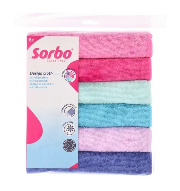 SORBO Sorbo Microfibre Cloths 6 Pack - Cleaning Accessories - Mole Avon