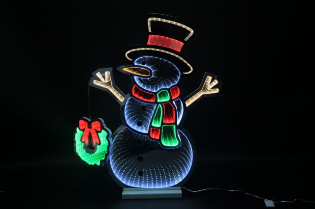 Infinity Light Snowman With Base 60cm