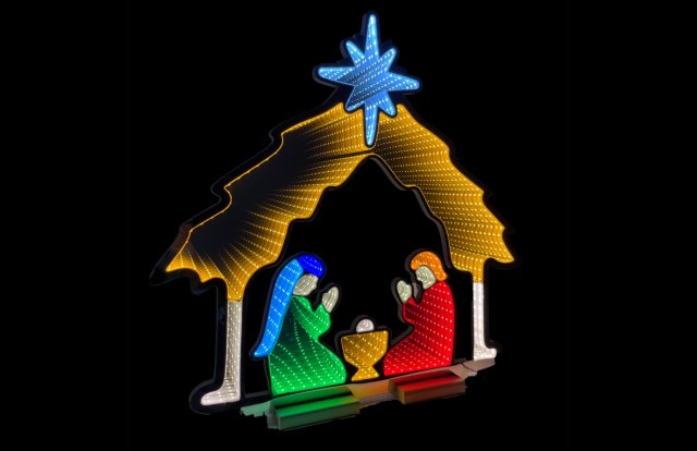 Infinity Light Nativity Scene With Base 65cm