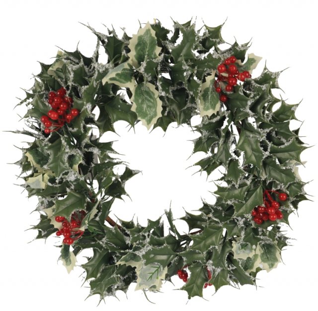 Christmas Holly & Berries Wreath 43cm