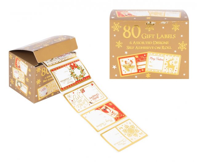 Christmas Gift Labels Traditional 80 Pack