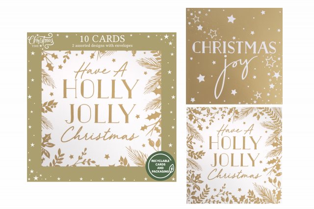 Christmas Card Holly Jolly 10 Pack