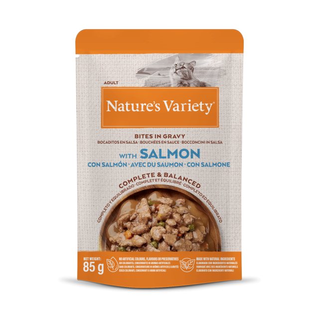 N/VARIET Natures Variety Salmon Bites In Gravy 85g