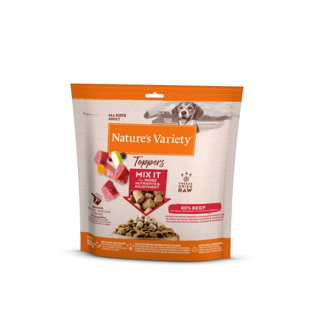 N/VARIET Natures Variety Freeze Dried Beef Toppers 120g