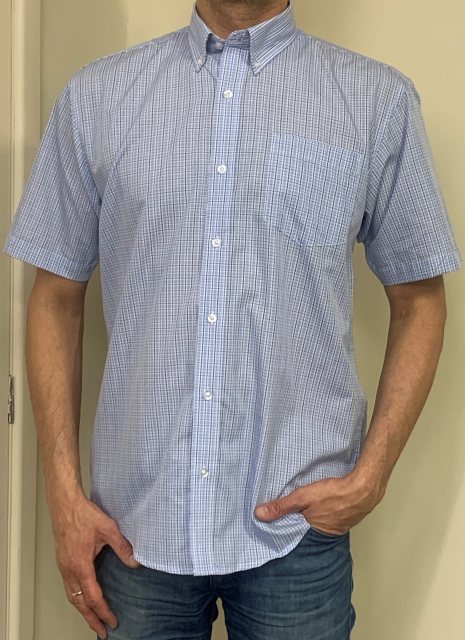 Carabou Carabou Short Sleeved Checked Shirt Blue