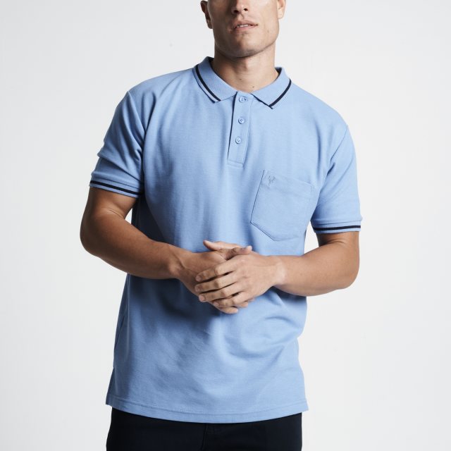 Carabou Carabou Pique Polo Shirt Airforce Blue Size M