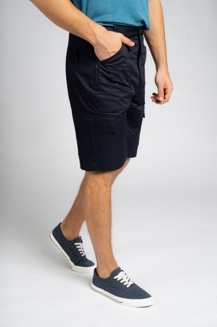 Carabou Carabou Cotton Self Adjustable Chino Shorts Navy