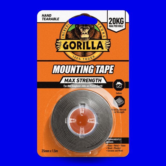 Gorilla Glue Gorilla Max Strength Mounting Tape Black 1.5m