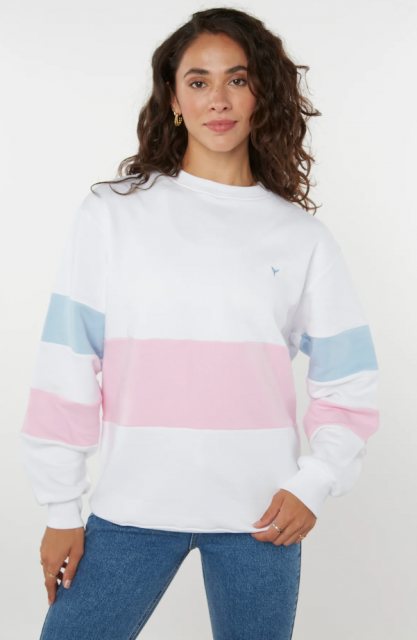 Whale Of A Time Whale Of A Time Unisex Minke Sweatshirt White/Pink/Blue