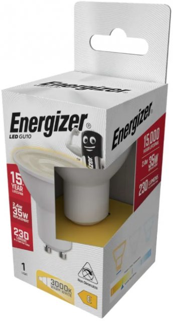 Energizer Energizer LED GU10 Lamp Bulb Warm White
