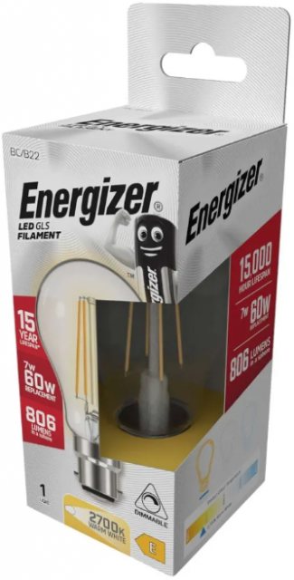 Energizer Energizer LED BC Filament Bulb Clear 60w