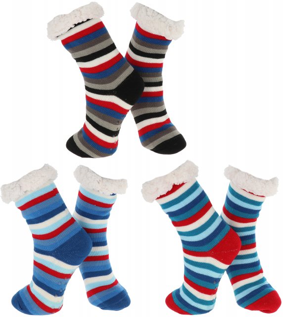 Nuzzles Nuzzles Fleece Striped Sock Assorted