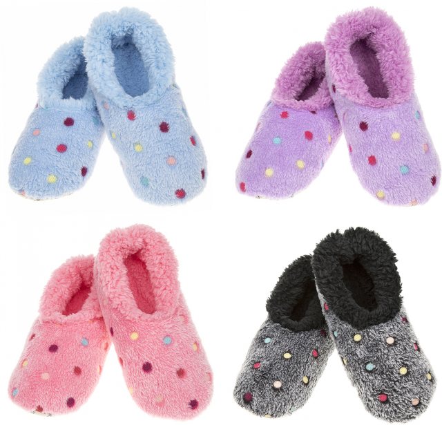 Snoozies Snoozies Lots A Dots Slipper Sock Assorted Size S