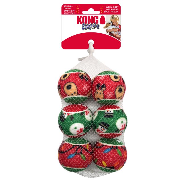 KONG Kong Holiday Squeakair Balls 6 Pack