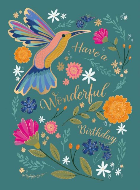 Decoupage Birthday Bird & Flowers Card