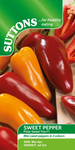 SUTTONS Suttons Sweet Pepper Pillar Sweet Trio F1 Seed