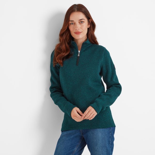 Tog24 Tog24 Pearson Knitlook Zip Neck Fleece Deep Teal