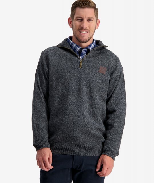 Swanndri Swanndri Mariner 1/4 Zip Jersey Charcoal