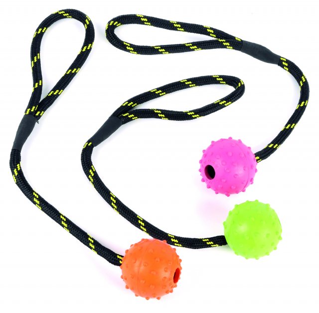 HAPPYPET Happy Pet Studded Rope Ball 2.5" Assorted