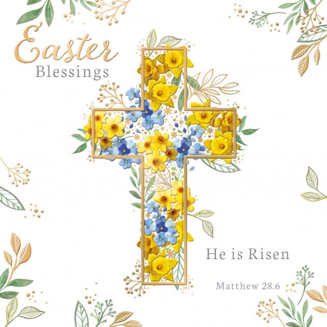 Easter Blessings Cross Card