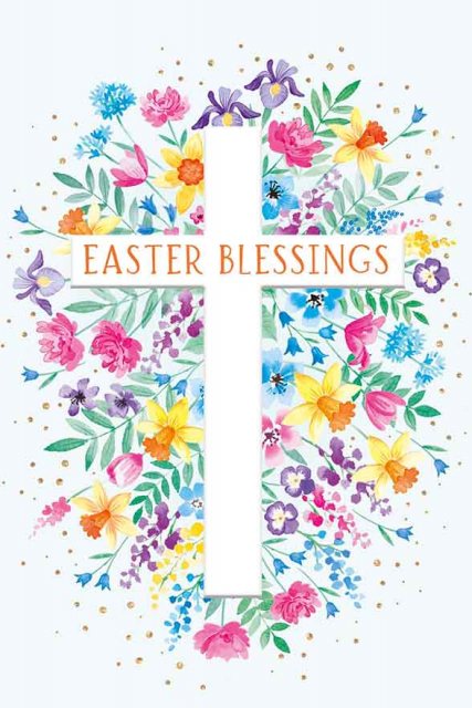Easter Blessings Cross Card