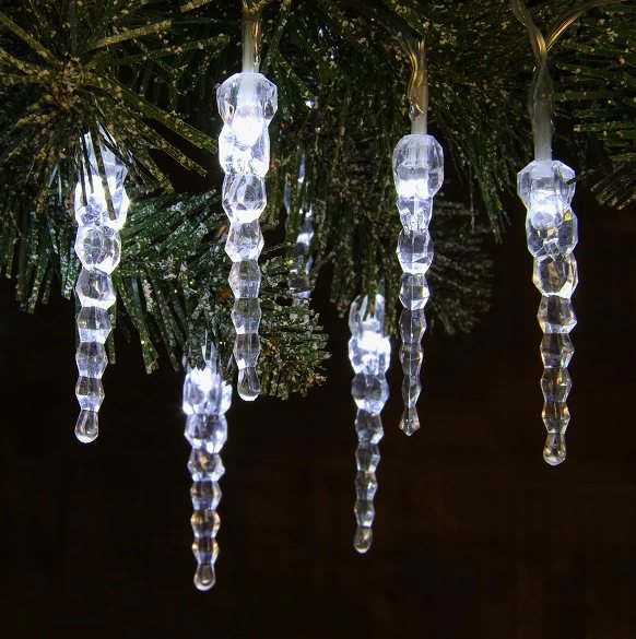 Icicle Drop Lights With Clear Cable White 40 LEDs