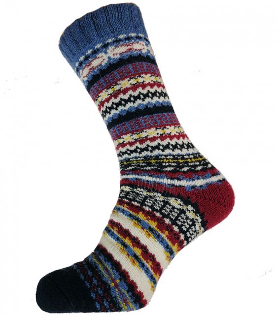 GEMJAR Gemjar Wool Blend Sock Red Heel Multi