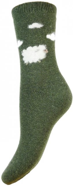 GEMJAR Gemjar Fluffy Wool Sheep Sock Green