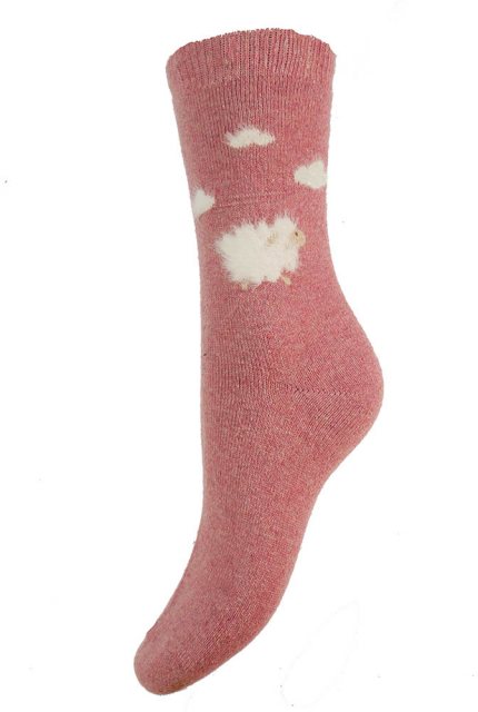 GEMJAR Gemjar Fluffy Wool Sheep Sock Pink