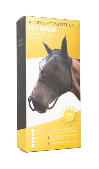 HY Equestrian Hy Equestrian Armoured Protect Half Fly Mask With Ears & Nose