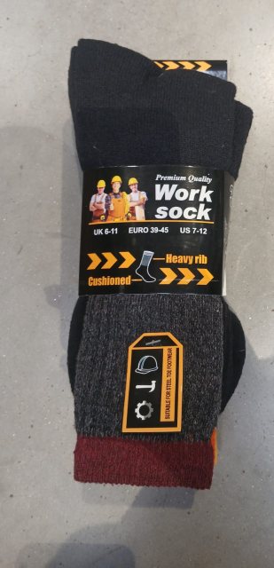 Value Workwear Sock 3 Pack Assorted
