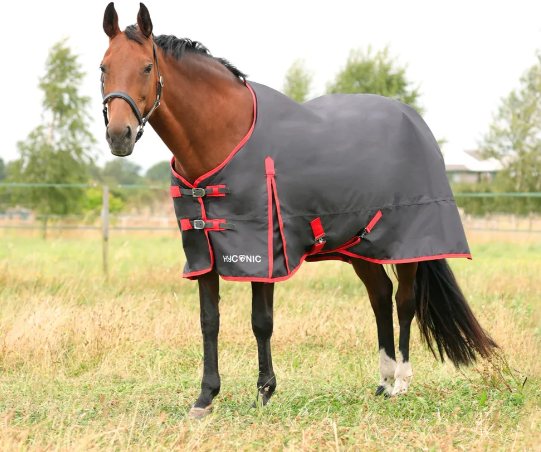 HY Equestrian Hyconic Turnout Rug 0g Grey/Red