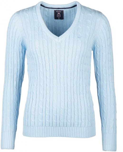 Rydale Rydale Emma Cable Knit V Neck Jumper Soft Blue