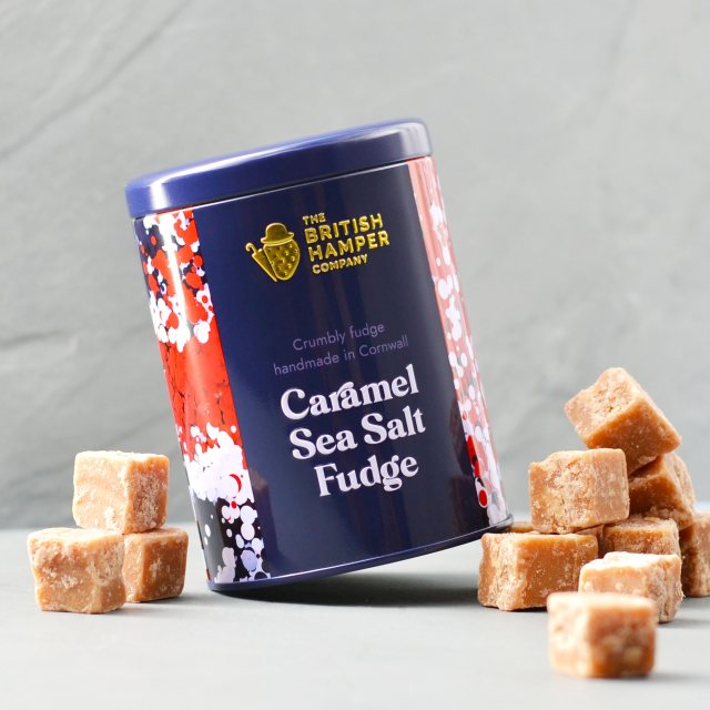 British Hamper Sea Salt Caramel Fudge Tin 150g
