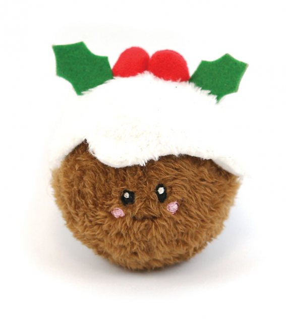 HAPPYPET Happy Pet Christmas Pudding Squeaker Ball Dog Toy