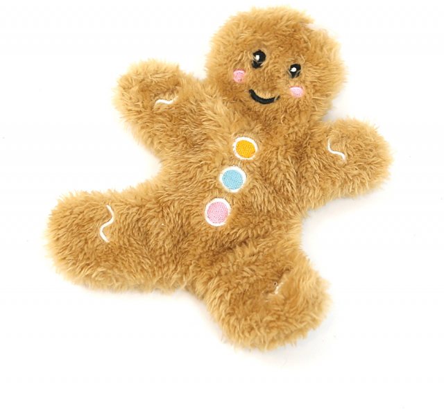 HAPPYPET Happy Pet Unstuffed Crinkle Gingerbread Man Dog Toy