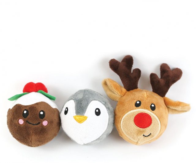HAPPYPET Happy Pet Festive Character Tennis Ball Assorted