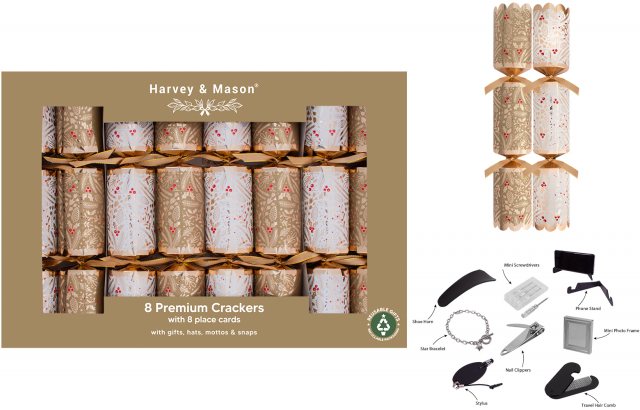 Christmas Cracker 8 Pack Gold Foliage