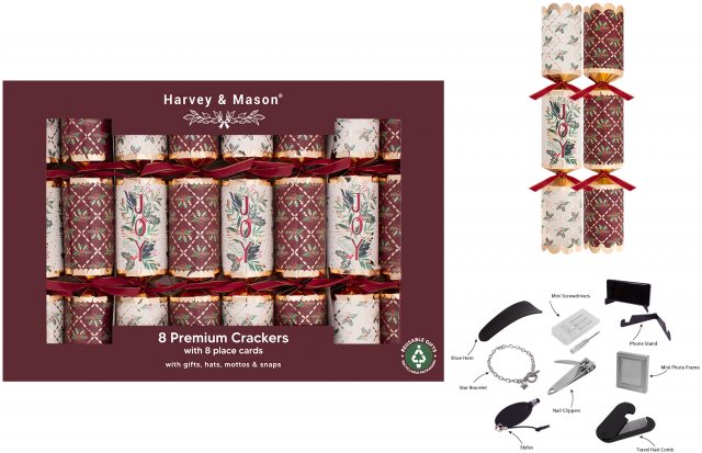 Christmas Cracker 8 Pack Burgundy Joy