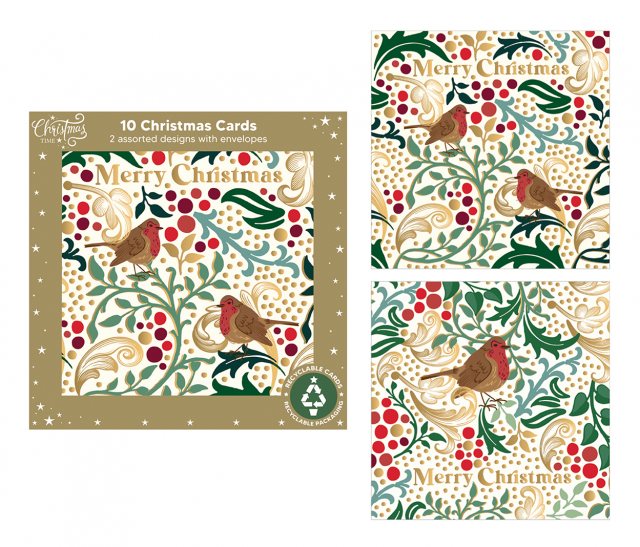 Christmas Card Robins 10 Pack
