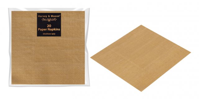 Metallic Napkins Gold 20 Pack