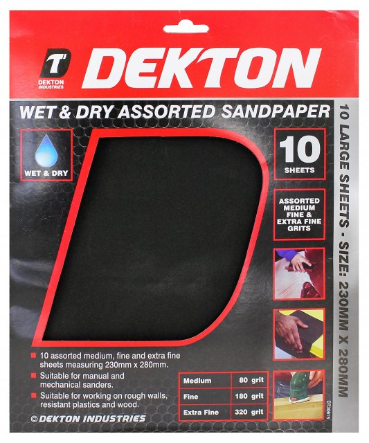 Dekton Wet/Dry Sandpaper Assorted