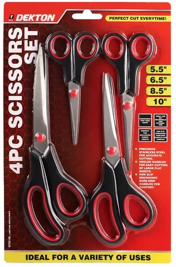 Dekton Scissors 5.5" To 10" 4 Pack