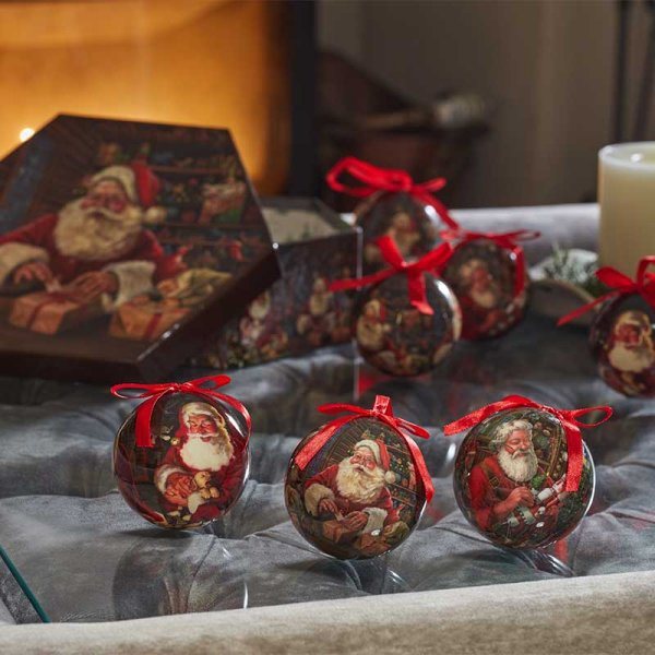 Three Kings Santa's Workshop Vintage Baubles 7 Pack
