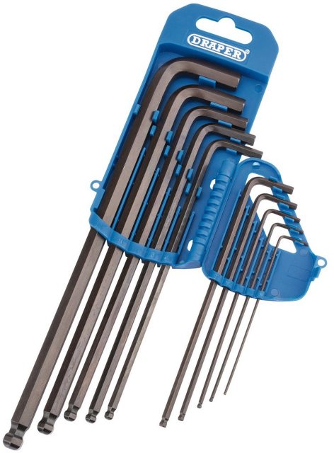 Draper Draper Extra Long Imperial Hexagonal & Ball End Hex Key Set 10 Piece
