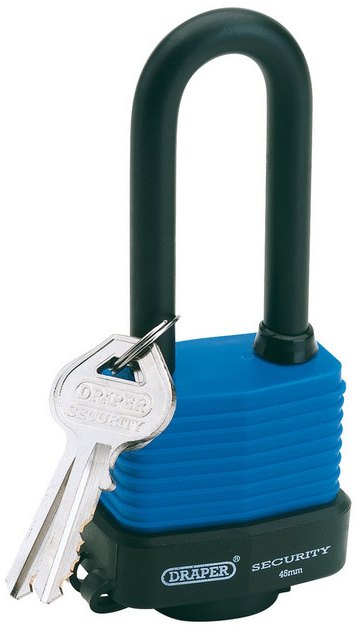 Draper Draper Laminated Steel Padlock With Extra Long Shackle