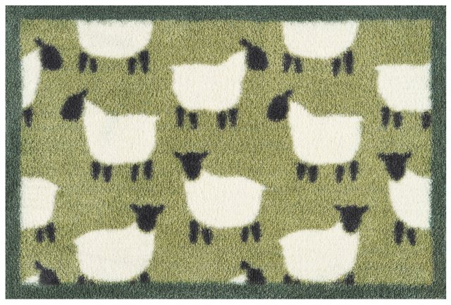 Turtle Mat Sheep Flock Doormat Green
