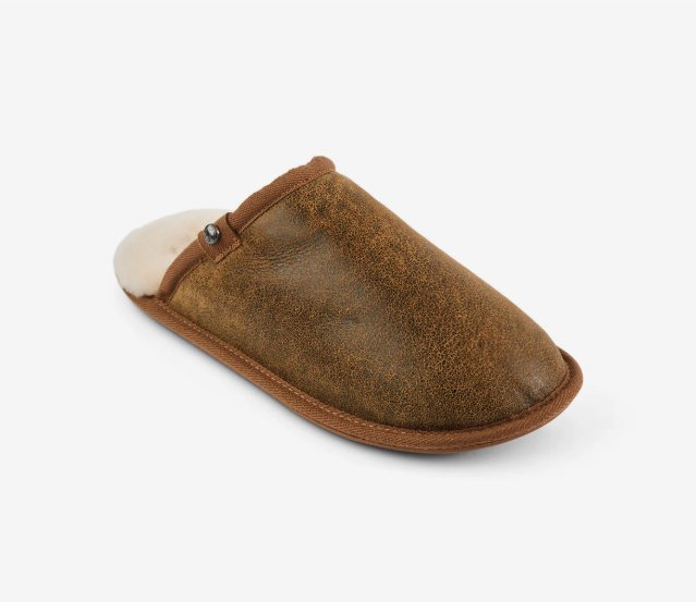 Bedroom Athletics Keifer Sheepskin Mule Slipper Distressed Coffee